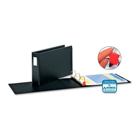 Cardinal Brands Cardinal Easy Open Tabloid 11" x 17" Locking Slant-D Ring Binder, 3", Black 12142